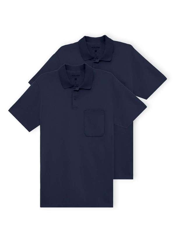 Malwee - Kit com 2 Camisetas Polo Masculina Malwee 1000004429 Azul-Marinho