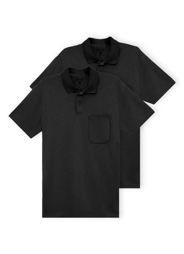 Malwee - Kit com 2 Camisetas Polo Masculina Malwee 1000004429 Preto