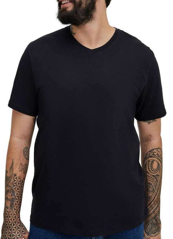 Hering - Camiseta Masculina Hering 022b N10-Preto