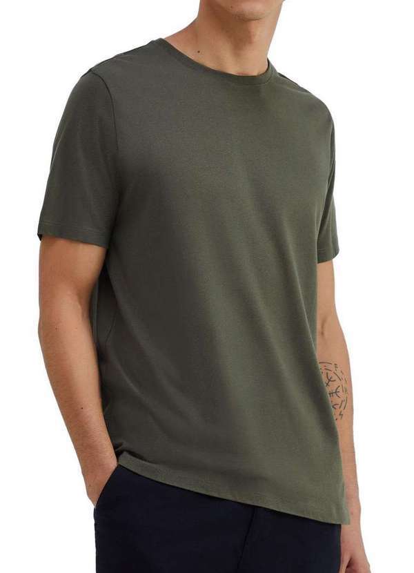 Hering - Camiseta Masculina Hering 140m Nat-Cinza-Escuro