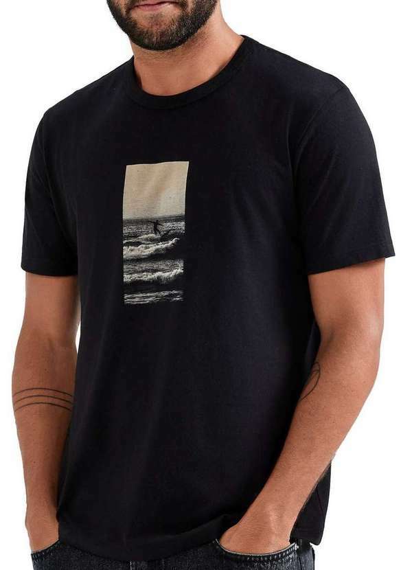 Hering - Camiseta Masculina Hering 4f87 15w-Preto