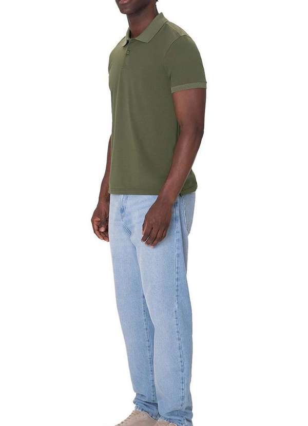 Malwee - Camiseta Masculina Polo Malwee 1000137330 Pima 00033-Verde-Escuro 4