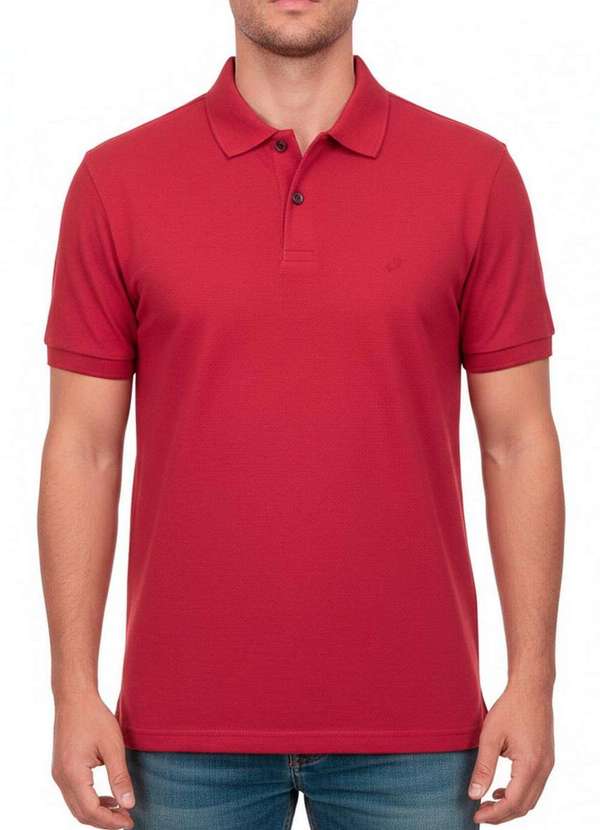 Enfim - Camiseta Masculina Polo Slim Enfim 1000121397 02226-Vermelho