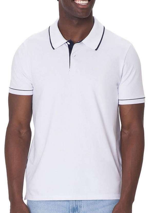 Malwee - Camiseta Masculina Polo Slim Malwee 1000132990 00001-Branca