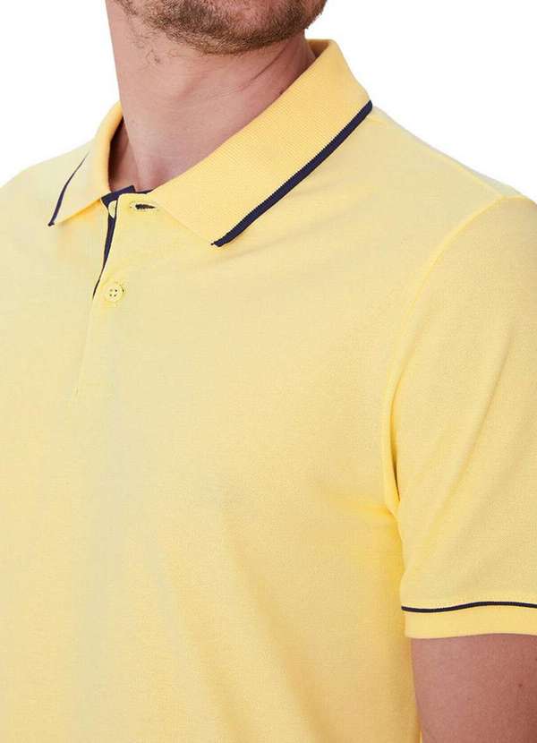 Malwee - Camiseta Masculina Polo Slim Malwee 1000132990 00396-Amarelo 3