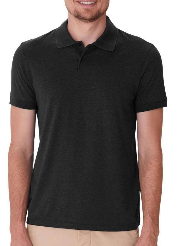 Malwee - Camiseta Masculina Polo Slim Malwee 1000137326 00004-Preta