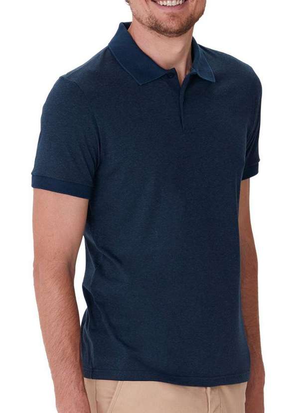 Malwee - Camiseta Masculina Polo Slim Malwee 1000137326 02023-Azul-Marinho