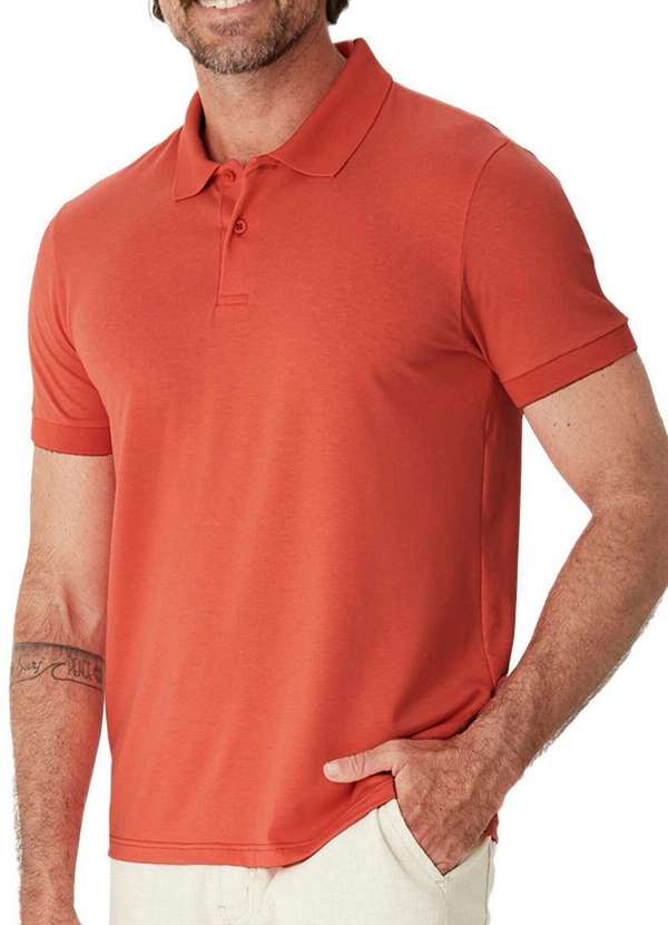 Malwee - Camiseta Masculina Polo Slim Malwee 1000137326 02376-Laranja