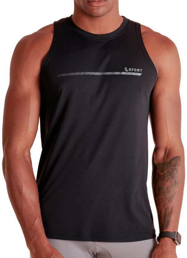 Lupo - Camiseta Masculina Regata Uv Lupo 77173-001/002 9990-Preto