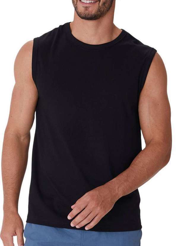 Malwee - Camiseta Masculina Regata Malwee 1000137337 00004-Preta