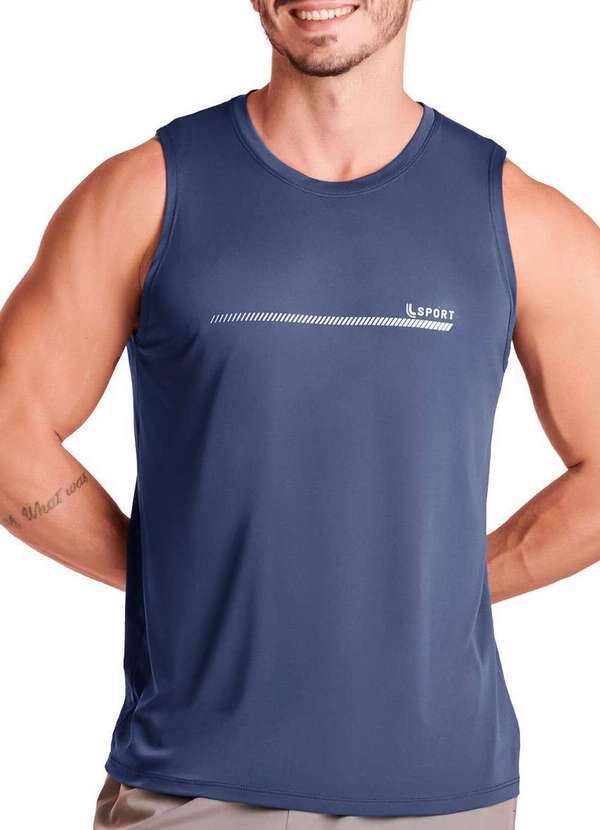 Lupo - Camiseta Masculina Regata Uv Lupo 77173-001/002 2660-Azul