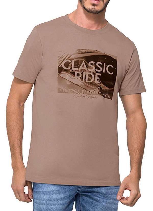 Enfim - Camiseta Masculina Regular Enfim 1000120945 70036-Marrom