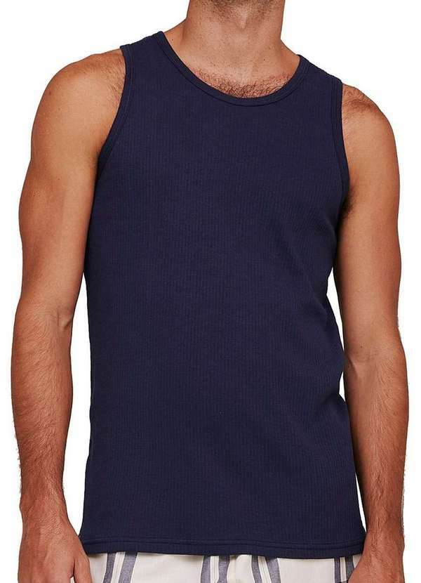 Camiseta Regata Masculina Hering 015m Ax7-Marinho - Meias Sao Jorge