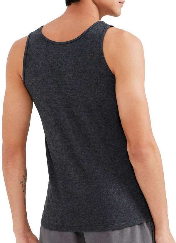 Hering - Camiseta Regata Masculina Hering 0199 Md3-Cinza-Mescla-Escuro 2