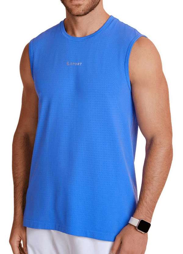 Lupo - Camiseta Regata Masculina Lssport Lupo 70712-001 2731-Azul-Leblon