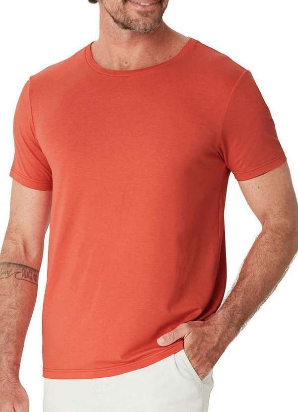 Malwee - Camiseta Slim Masculina Malwee 1000137333 02376-Laranja