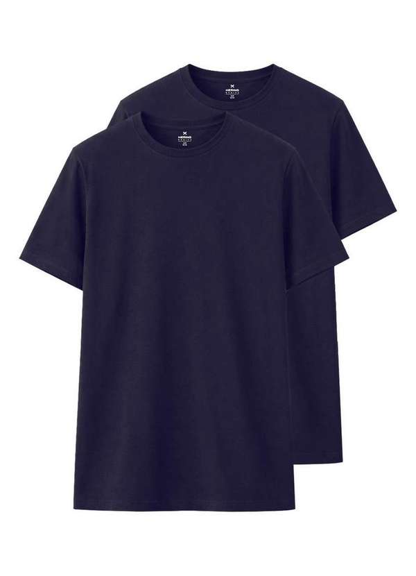Hering - Kit com 2 Camisetas Masculina Hering 0201 Marinho