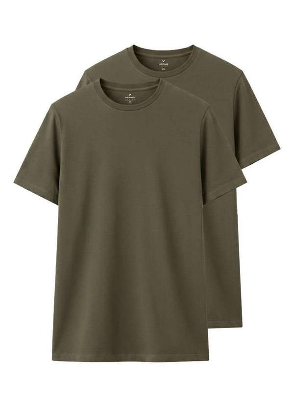Hering - Kit com 2 Camisetas Masculina Hering 0201 Verde