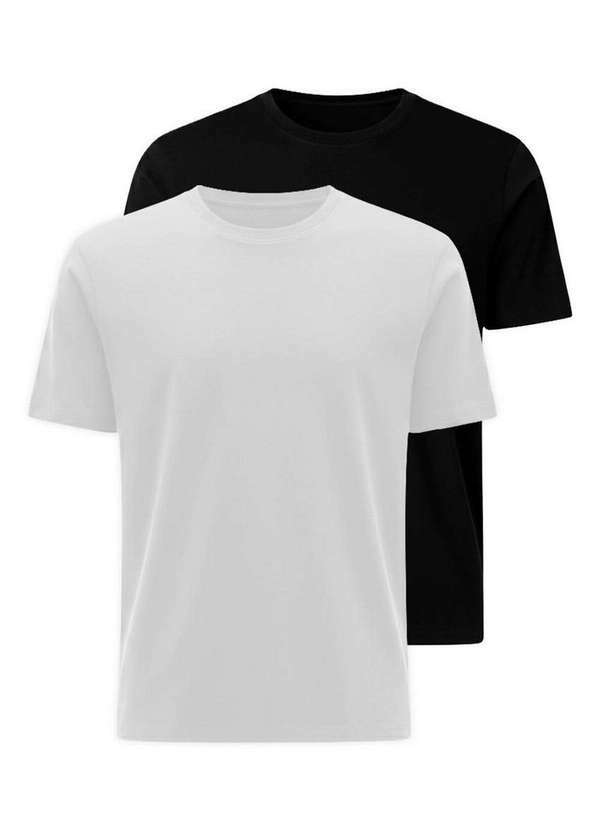 Hering - Kit com 2 Camisetas Masculina Hering 0227 Branco-Preto