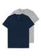 Malwee - Kit com 2 Camisetas Masculina Malwee 1000004422 Azul-Marinho-Cinza-Mescla - variação: Azul-Marinho-Cinza-Mescla