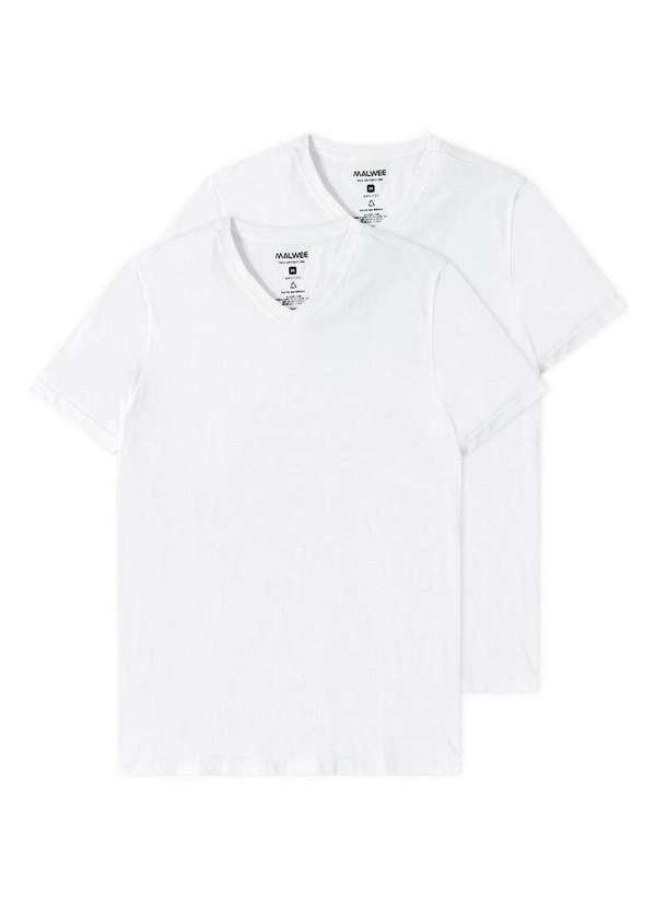 Malwee - Kit com 2 Camisetas Masculina Malwee 1000004422 Branco