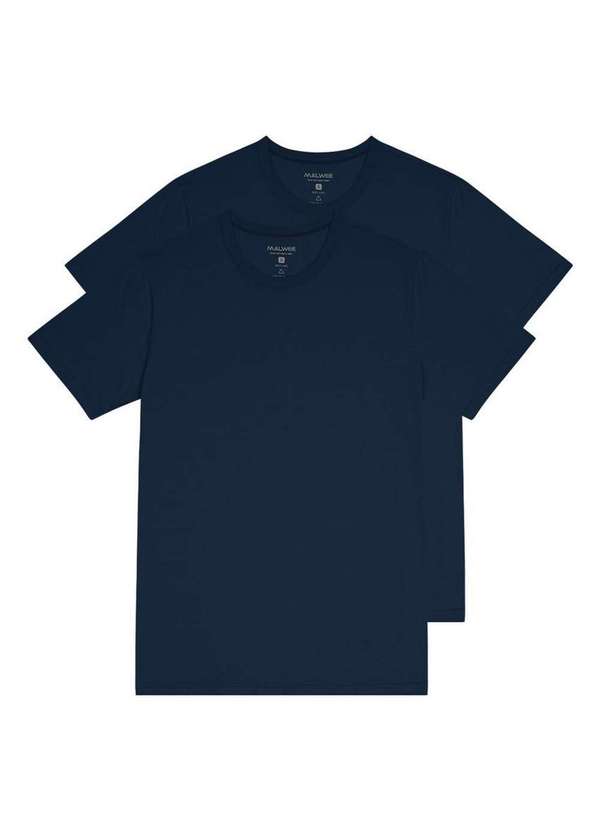 Malwee - Kit com 2 Camisetas Masculina Malwee 1000015037 Azul-Marinho