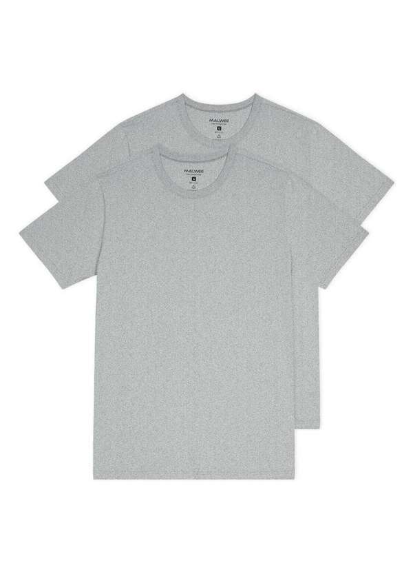 Malwee - Kit com 2 Camisetas Masculina Malwee 1000015037 Cinza-Mescla