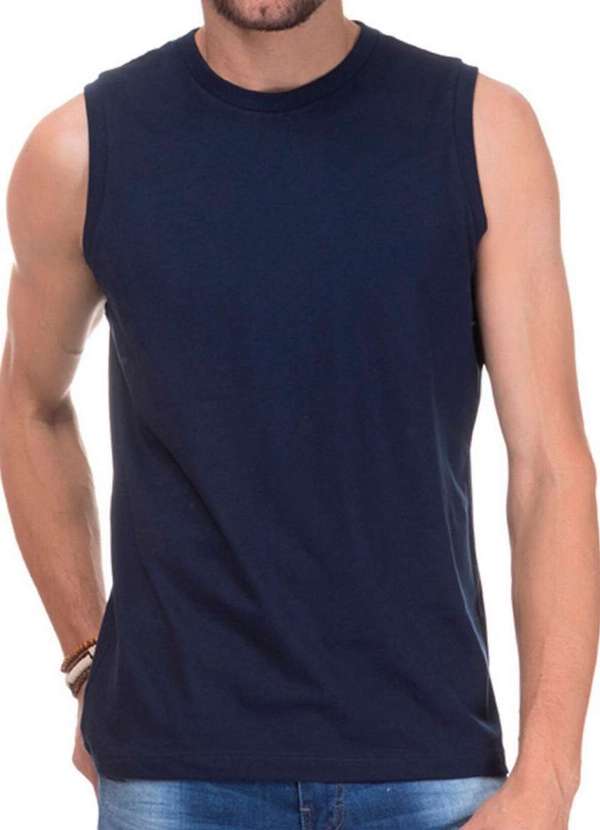 Malwee - Kit com 2 Camisetas Masculina Regata Malwee 1000004421 Branco-Marinho 4