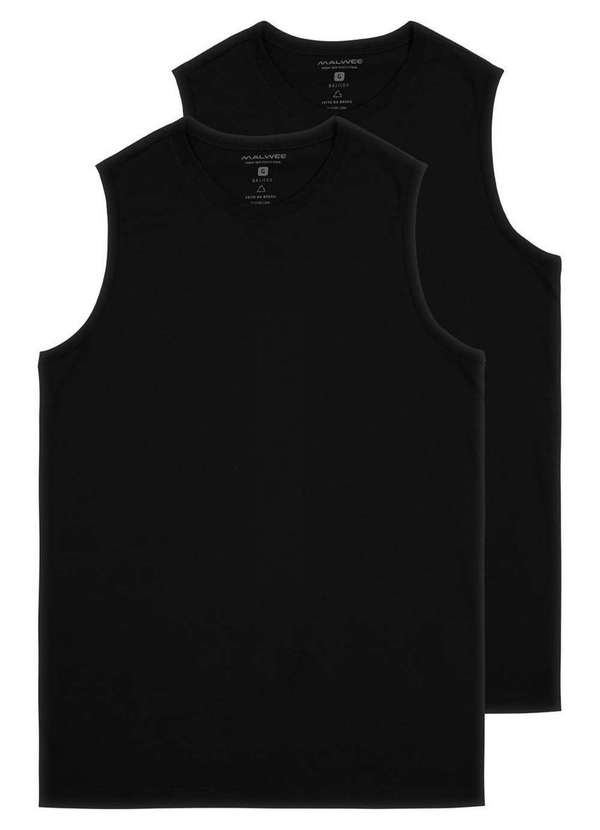 Malwee - Kit com 2 Camisetas Masculina Regata Malwee 1000004421 Preto