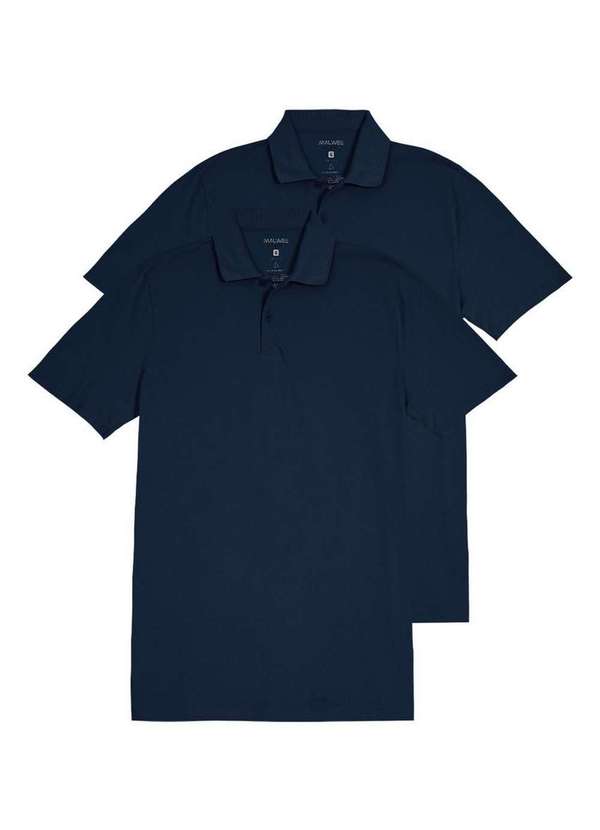 Malwee - Kit com 2 Camisetas Polo Masculina Malwee 1000004425 Azul-Marinho