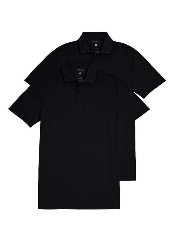 Malwee - Kit com 2 Camisetas Polo Masculina Malwee 1000004425 Preto