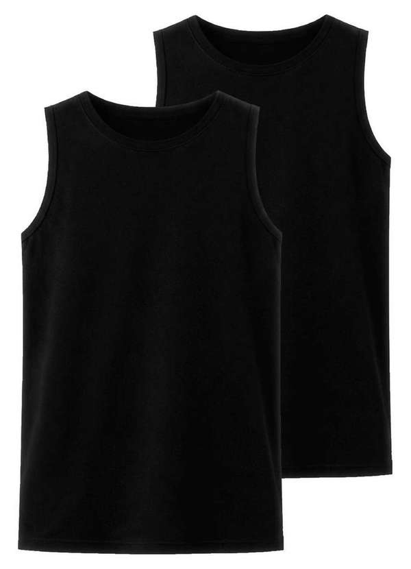 Hering - Kit com 2 Camisetas Regata Masculina Hering 0111 Preto