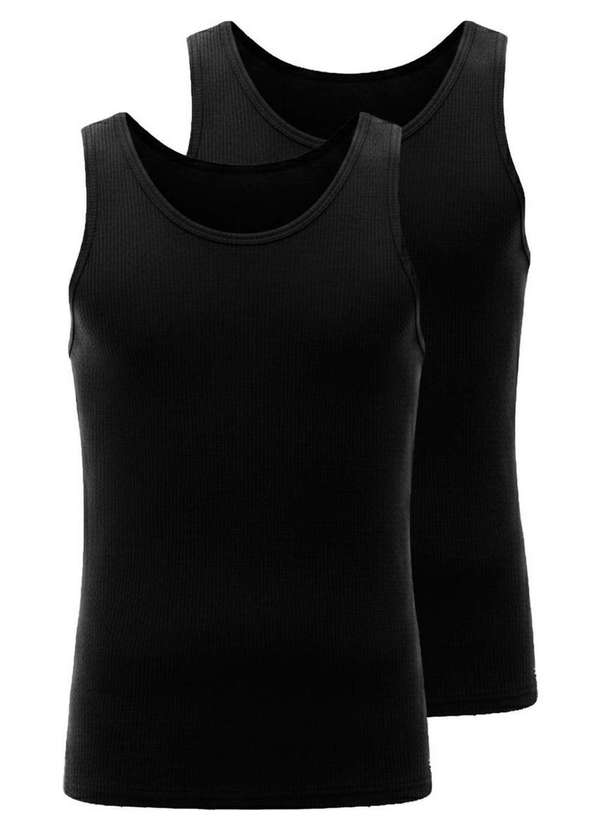 Hering - Kit com 2 Camisetas Regata Masculina Hering 015m Preto