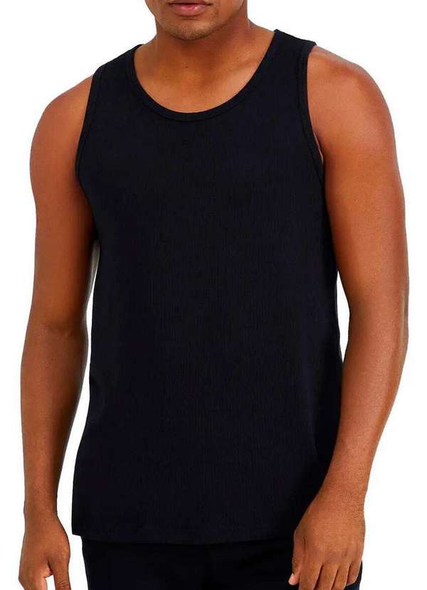 Hering - Kit com 2 Camisetas Regata Masculina Hering 015m Preto-Branco 2