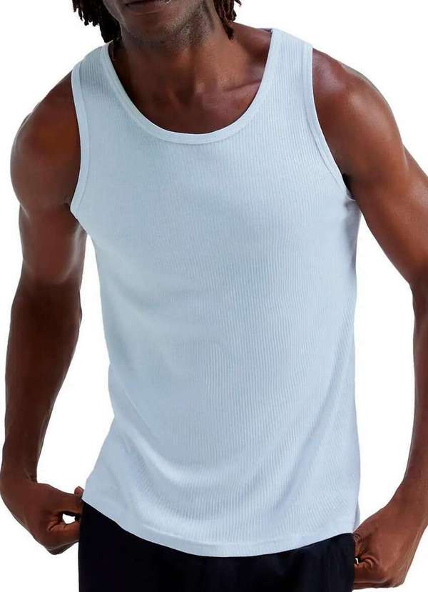 Hering - Kit com 2 Camisetas Regata Masculina Hering 015m Preto-Branco 4