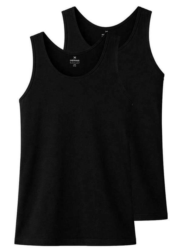 Hering - Kit com 2 Camisetas Regata Masculina Hering 0199 Preto