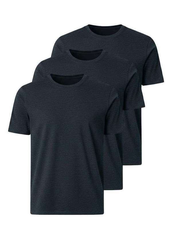 Hering - Kit com 3 Camisetas Masculina Hering 0227 Chumbo