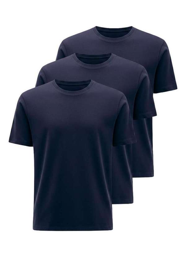 Hering - Kit com 3 Camisetas Masculina Hering 0227 Marinho