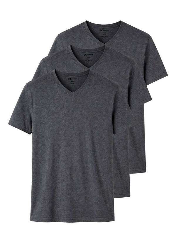 Hering - Kit com 3 Camisetas Masculina Hering 022b Mescla-Escuro