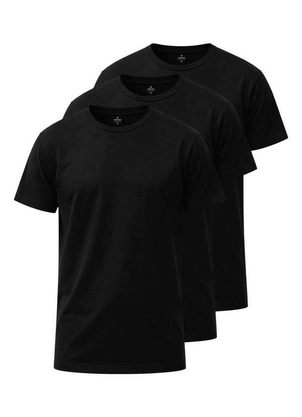 Hering - Kit com 3 Camisetas Masculina Hering 0299 Preto