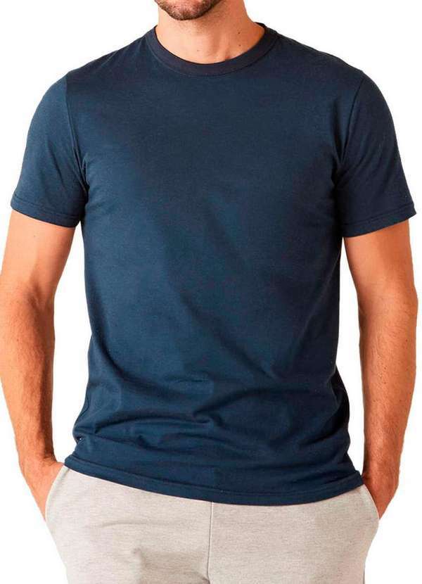 Malwee - Kit com 3 Camisetas Masculina Malwee 1000015037 Azul-Marinho-Branco 2