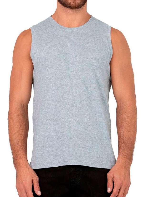 Malwee - Kit com 3 Camisetas Masculina Regata Malwee 1000004421 Cinza-Mescla 2