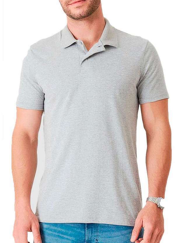 Malwee - Kit com 3 Camisetas Polo Masculina Malwee 1000004430 Cinza-Mescla