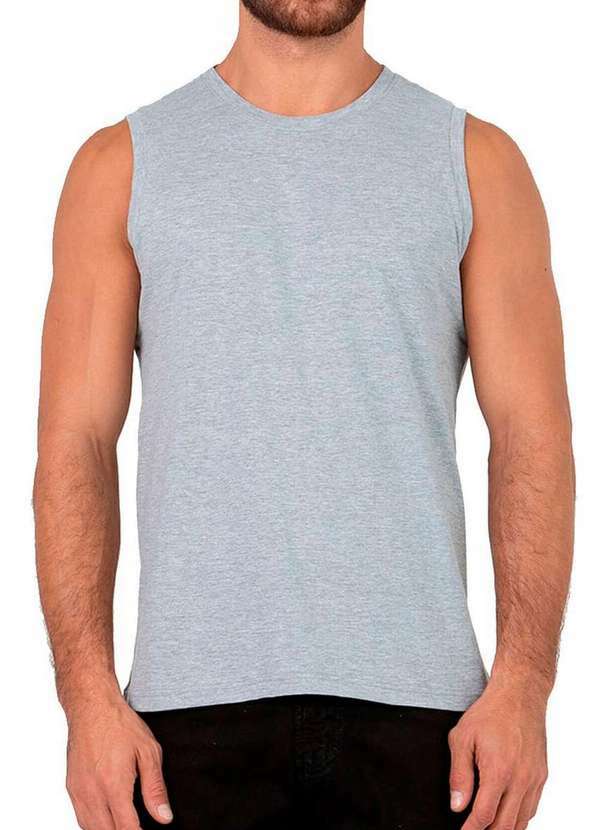 Malwee - Kit com 4 Camisetas Masculina Regata Malwee 1000004421 Branco-Cinza-Mescla 4