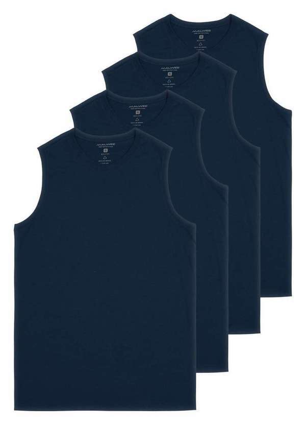 Malwee - Kit com 4 Camisetas Masculina Regata Malwee 1000004421 Marinho