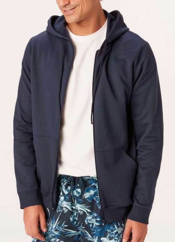 Malwee - Jaqueta Masculina Moletom Malwee 1000006668 02023-Azul-Marinho