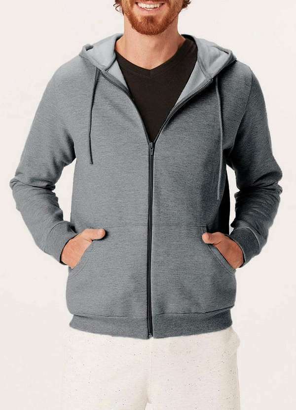 Malwee - Jaqueta Masculina Moletom Malwee 1000006668 60000-Grafite