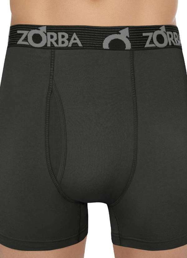 Zorba - Cueca Boxer com Abertura Zorba 848 100-Chumbo