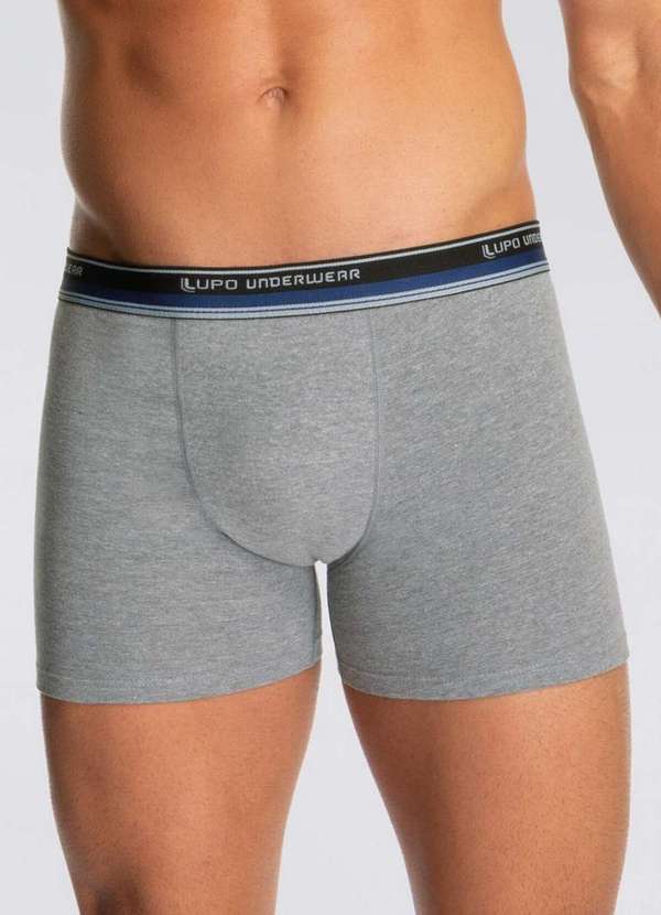 Cueca Boxer Lupo Chumbo Mescla Meias Sao Jorge