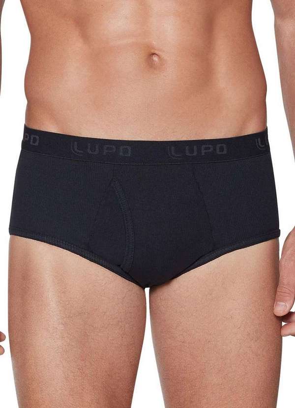 Cueca Slip Lupo Com Abertura 546 002 999 Preta Meias Sao Jorge 2580